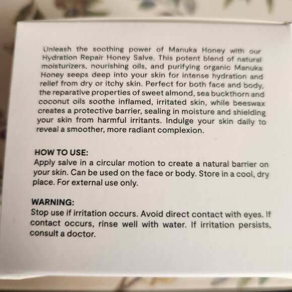 Blossom Essentials - Hydration Repair Honey Salve  4oz / 120ml - Picture 2 of 4